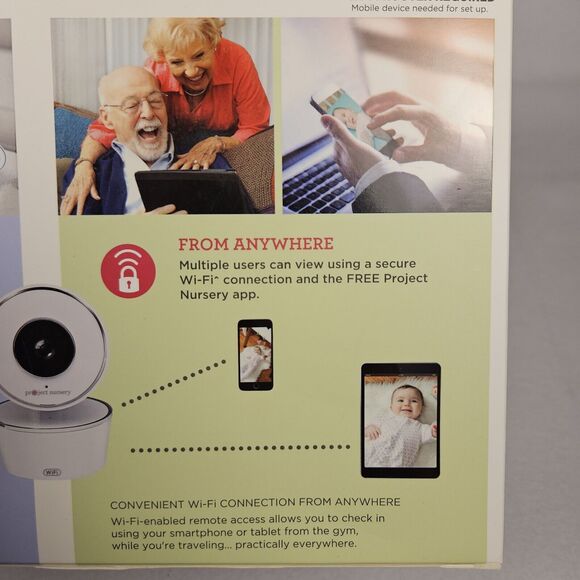 Project Nursery 5" HD Dual Connect Wi-Fi Baby Monitor System Registry Camera - Picture 6 of 16